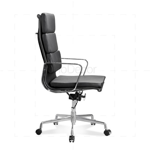 Eames Office Chair High Back Soft Pad Black Leather Reproduction